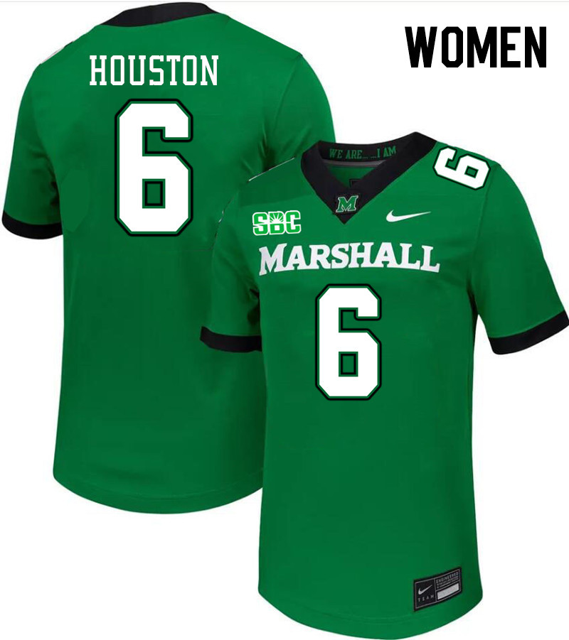 Women #6 Jordan Houston Marshall Thundering Herd SBC Conference College Football Jerseys Stitched-Gr